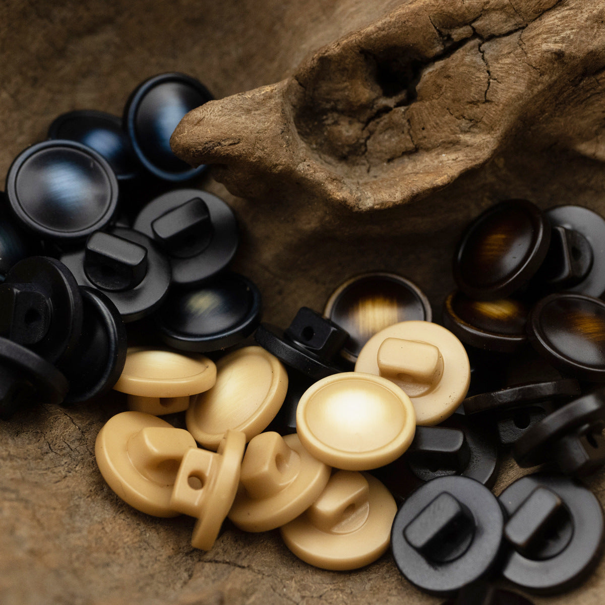 11.5mm Blue Yellow Brown Resin Shirt Buttons with Shank 60 Pack