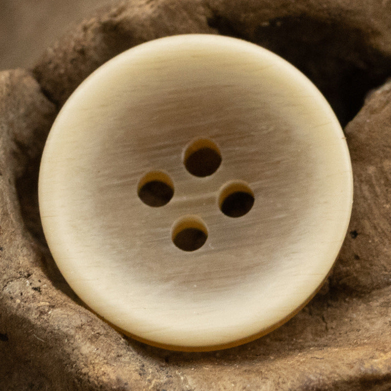 11.5mm Matte Bowl-Shaped Light Yellow Black Resin Buttons 40 Pack