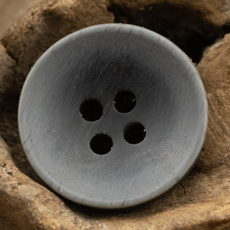 11.5mm Matte Bowl-Shaped Light Yellow Black Resin Buttons 40 Pack