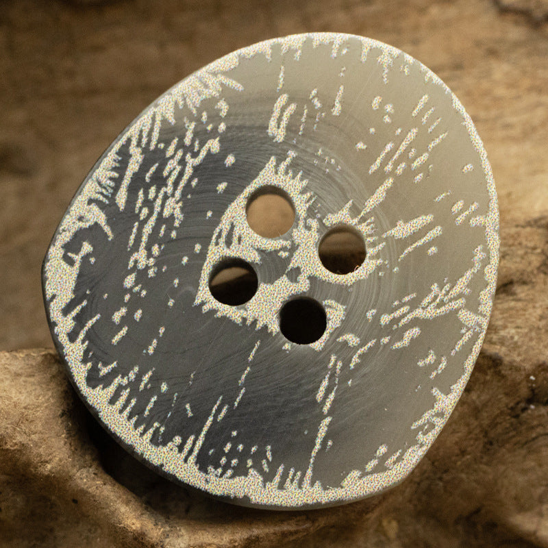 Irregular Triangular Distressed Frosted Floral Four-Hole Resin Button 30 Pack