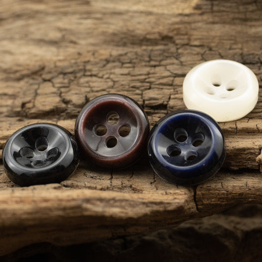 Beveled Pearlized Resin Buttons Floral Pattern Base,50PCS