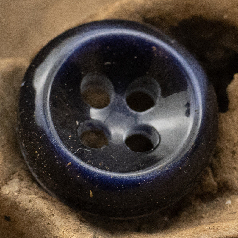 Beveled Pearlized Resin Buttons Floral Pattern Base,50PCS Dark Blue