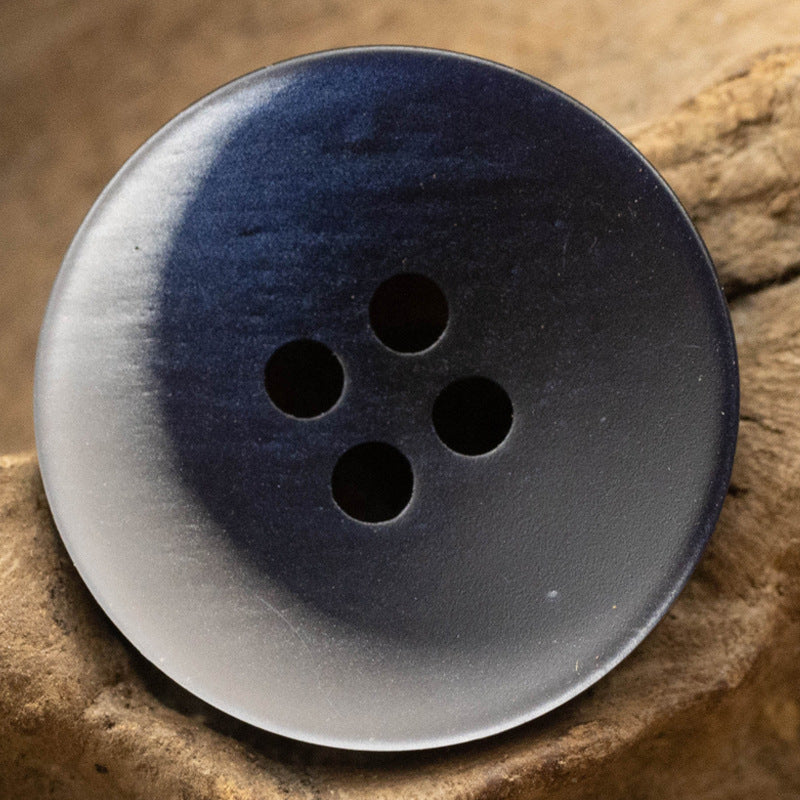 Gradient Dark Blue Crescent Pattern Flat Resin Buttons for Knitwear 30pcs Blue