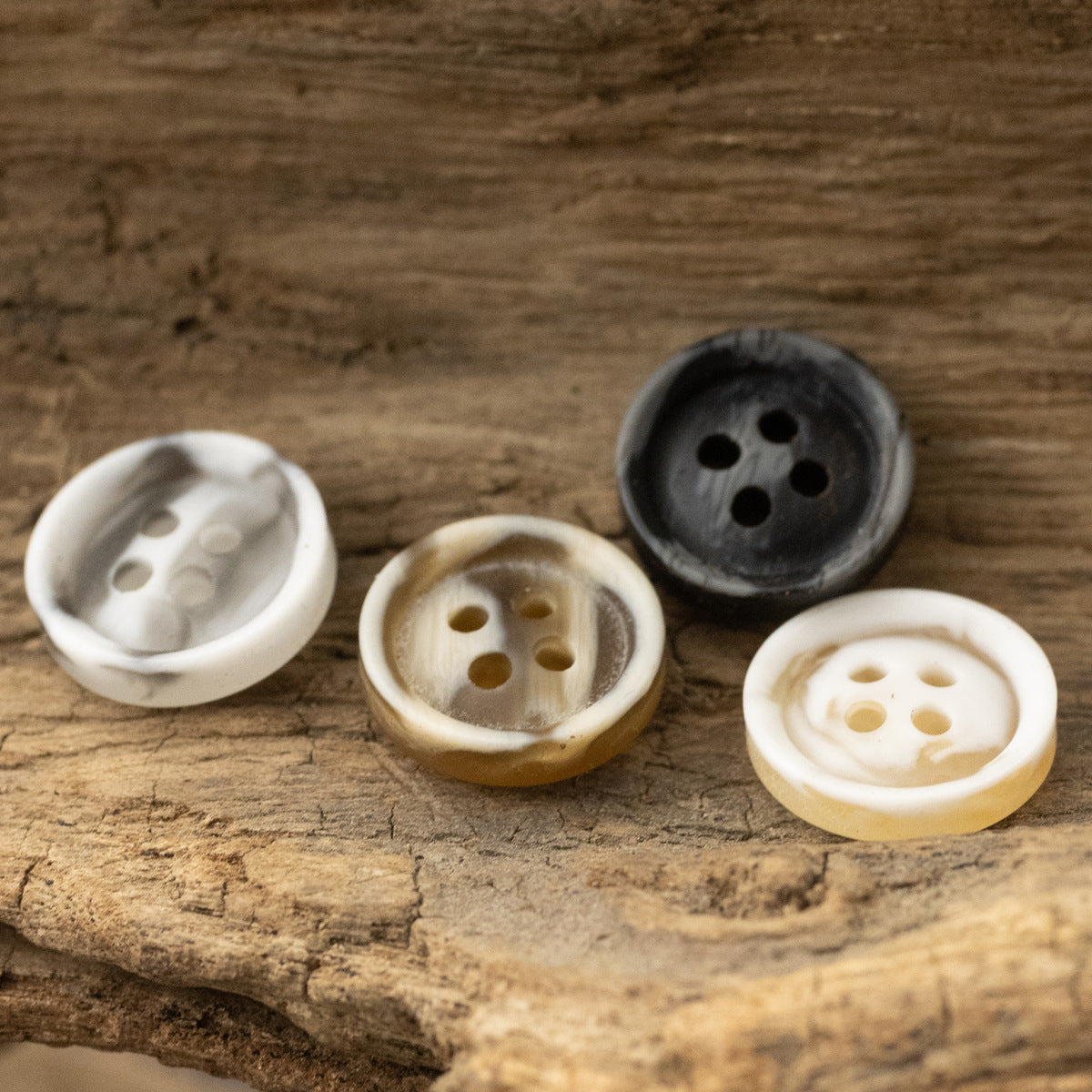 10/11.5mm Resin Buttons for Beach-Style Gray Shirts 40 Pack