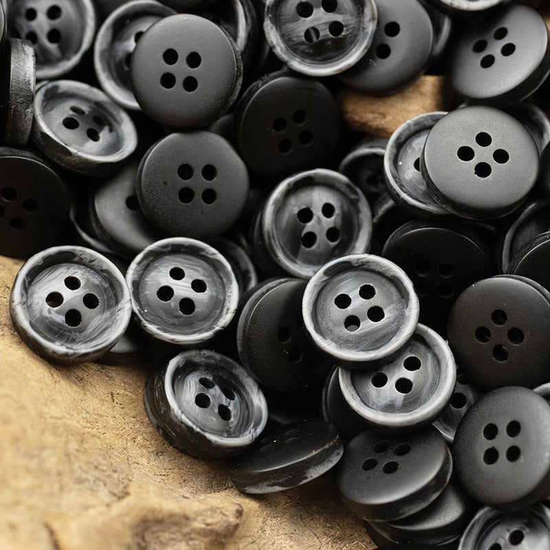 10/11.5mm Resin Buttons for Beach-Style Gray Shirts 40 Pack