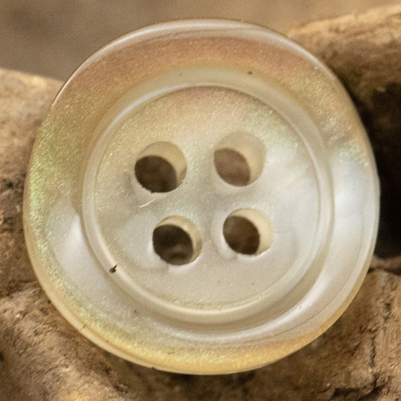 Irregular Curved Translucent Wide Edged Glazed Pearl Resin Buttons,50pcs Khaki