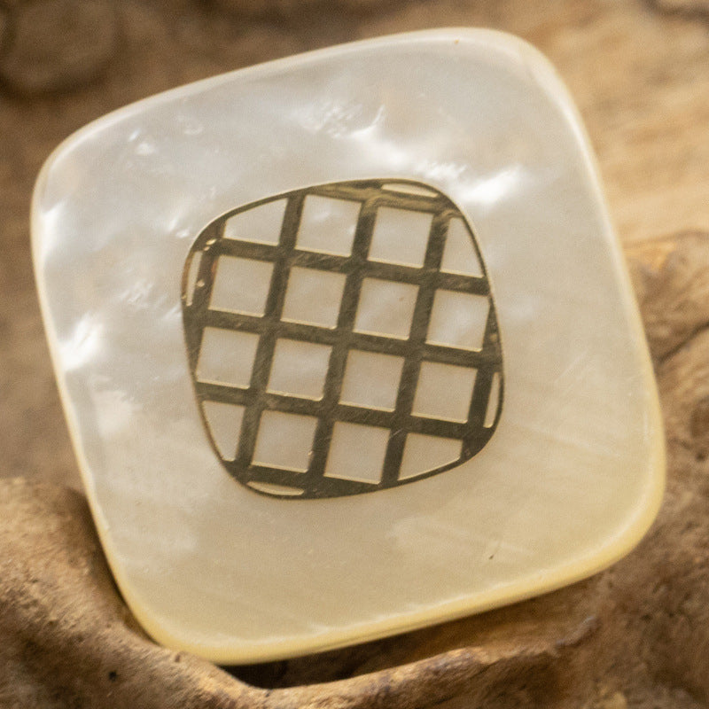 Square Champagne Gold-Foil Resin Buttons for Cashmere Coat 10pcs Champagne