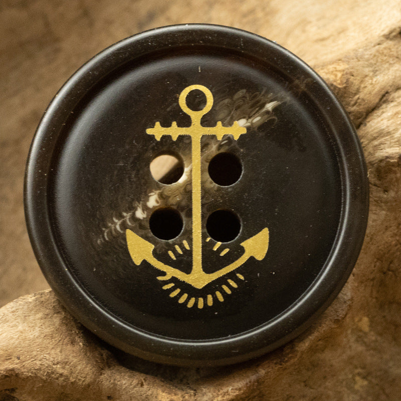 Golden Anchor Pattern Resin Buttons for Sailor Style Jackets 30 Pack