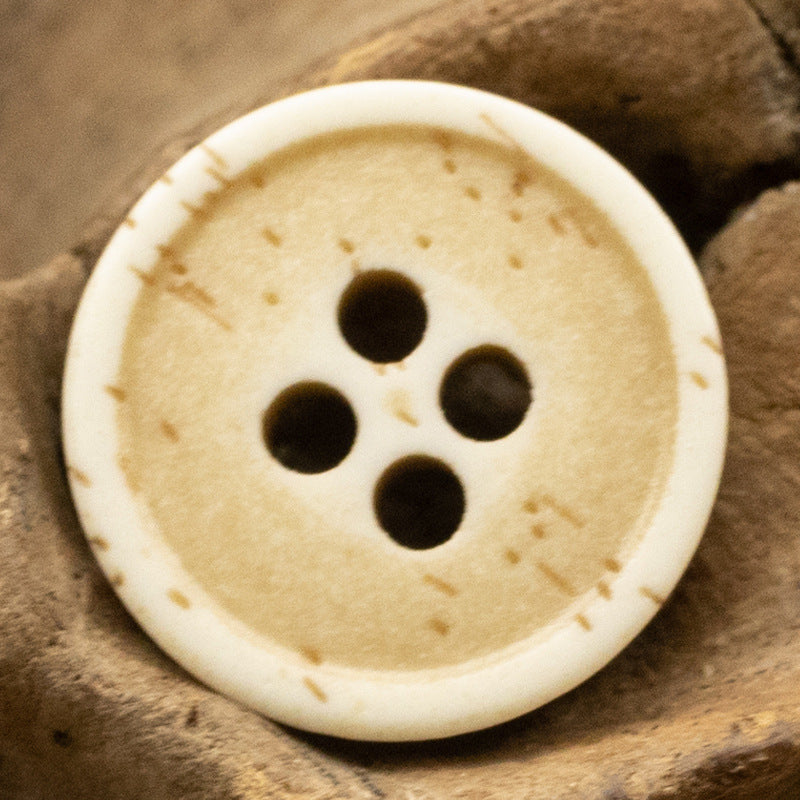 Imitation Bone Grain Distressed Resin Buttons for Denim Shirts 40 Pack