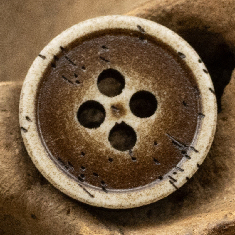 Imitation Bone Grain Distressed Resin Buttons for Denim Shirts 40 Pack