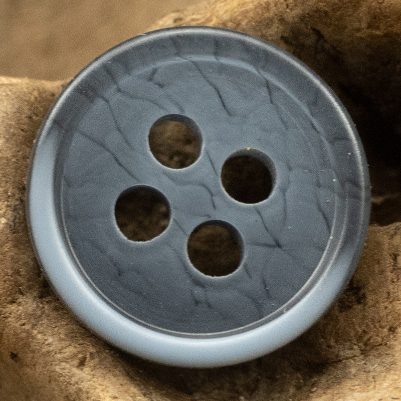 11.5MM Yellow-White and Lake Blue Two-Tone Resin Buttons 40 Pack