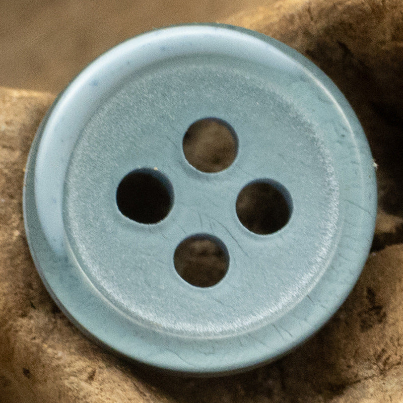 11.5MM Yellow-White and Lake Blue Two-Tone Resin Buttons 40 Pack