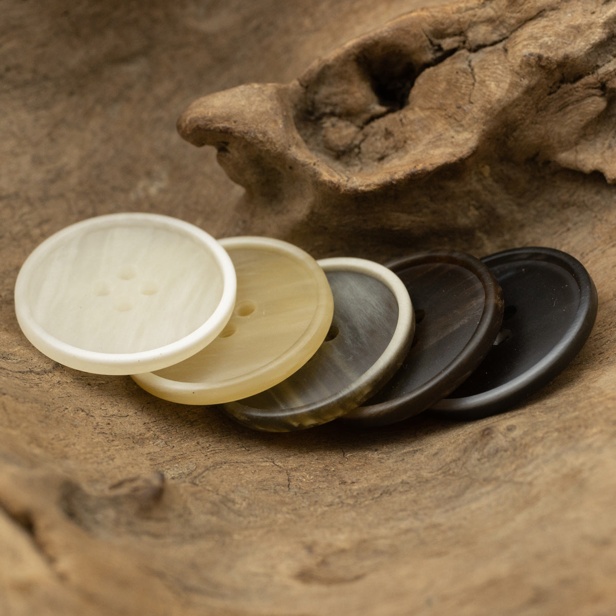 Wood Grain Gradient Resin Buttons for White Linen Cotton Suits 20pcs