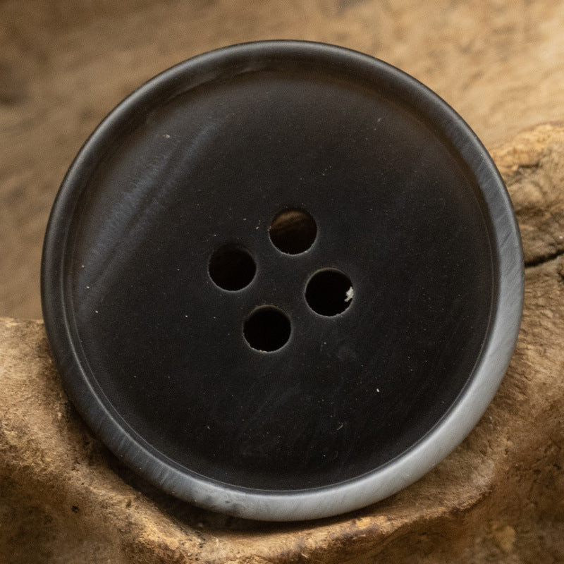 Wood Grain Gradient Resin Buttons for White Linen Cotton Suits 20pcs Black