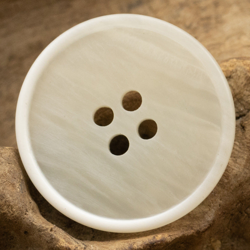Wood Grain Gradient Resin Buttons for White Linen Cotton Suits 20pcs White