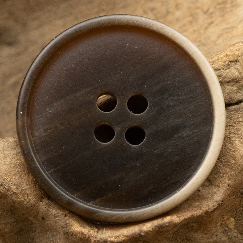 Wood Grain Gradient Resin Buttons for White Linen Cotton Suits 20pcs Brown