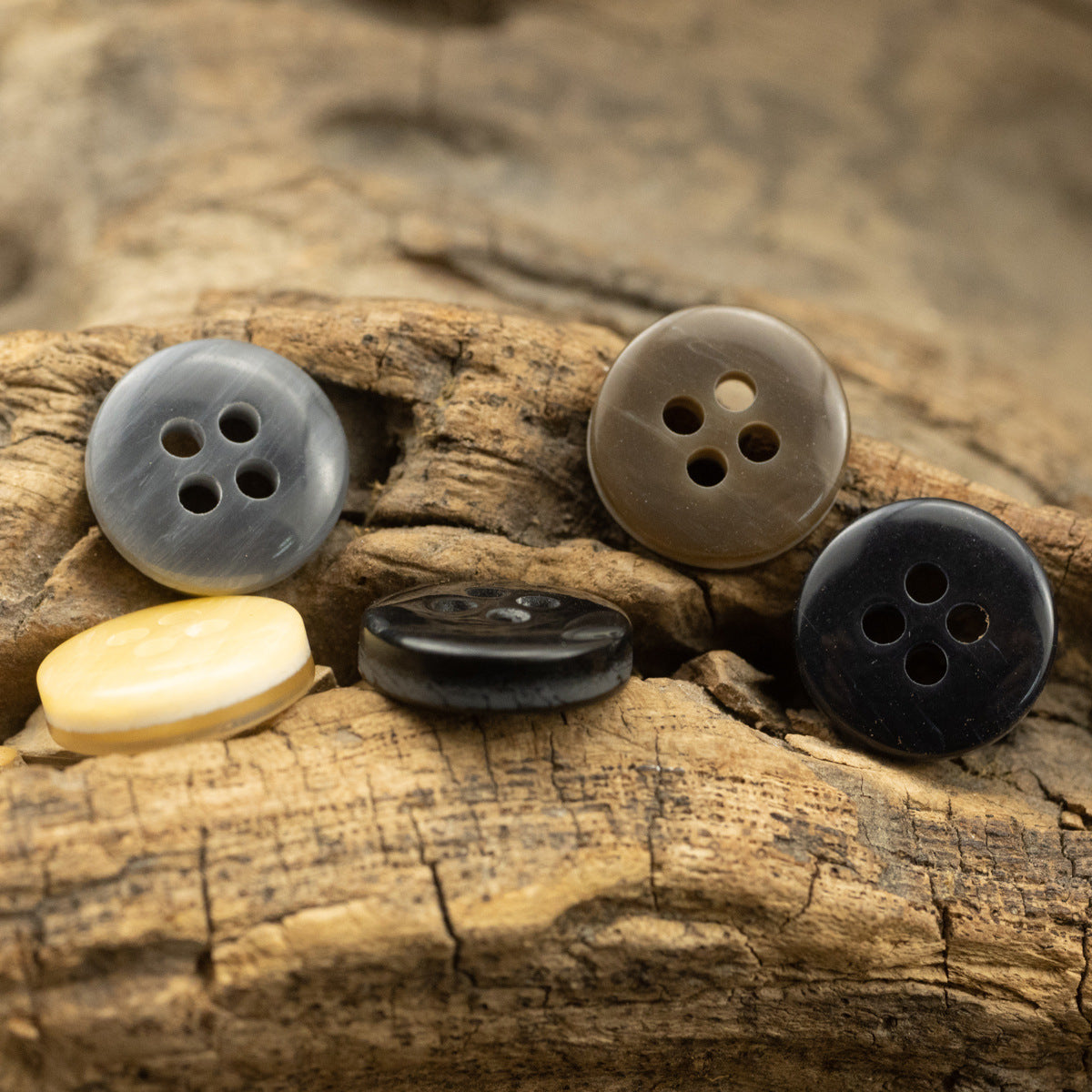 11.5mm Simple Printed Resin Buttons for Retro Denim Shirts 50pcs