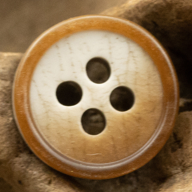 11.5mm Simple Printed Resin Buttons for Retro Denim Shirts 50pcs Brown