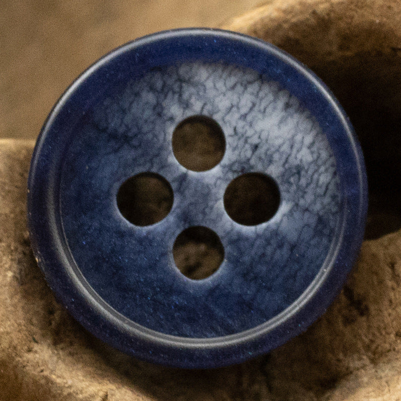 11.5mm Simple Printed Resin Buttons for Retro Denim Shirts 50pcs Deep Blue