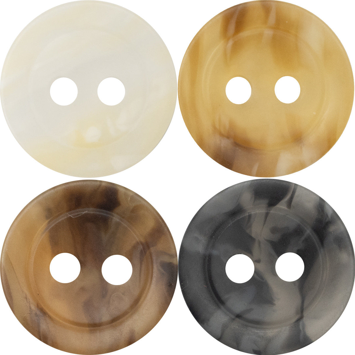 11.5mm 2-Hole Resin Buttons for Retro Spring Summer Shirt 40pcs