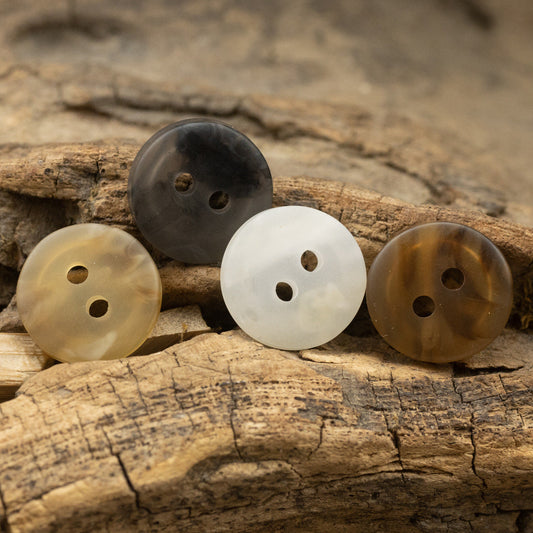 11.5mm 2-Hole Resin Buttons for Retro Spring Summer Shirt 40pcs
