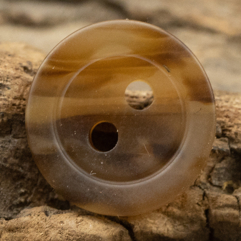 11.5mm 2-Hole Resin Buttons for Retro Spring Summer Shirt 40pcs Brown