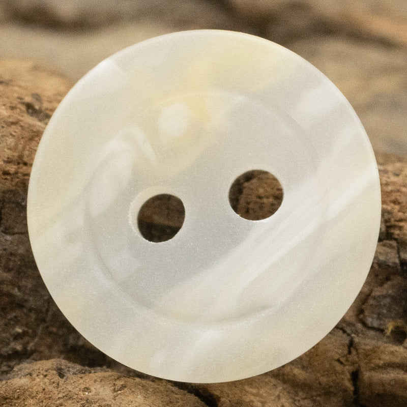 11.5mm 2-Hole Resin Buttons for Retro Spring Summer Shirt 40pcs White