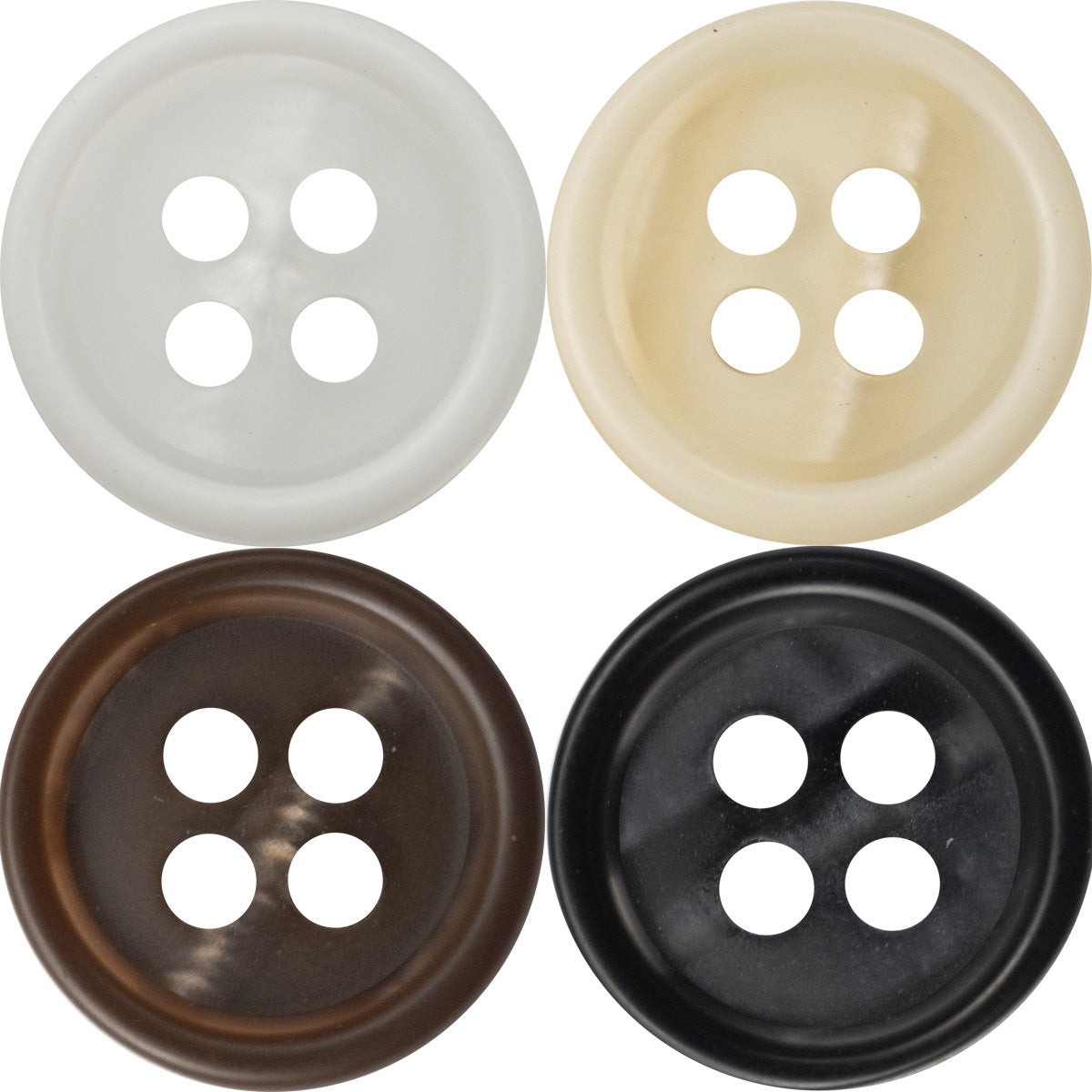11.5mm Round Resin Buttons for White Business Shirts 40 Pack