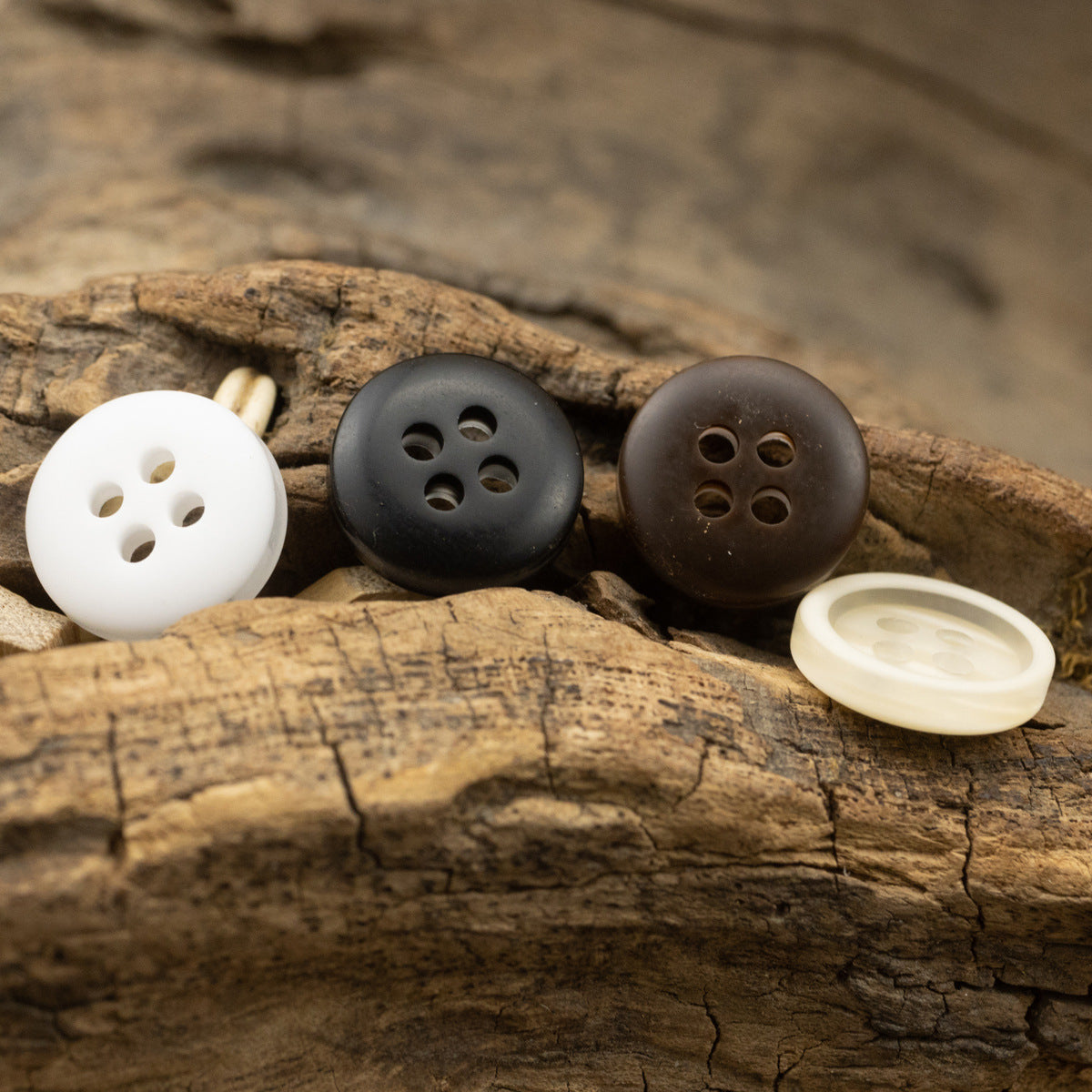 11.5mm Round Resin Buttons for White Business Shirts 40 Pack
