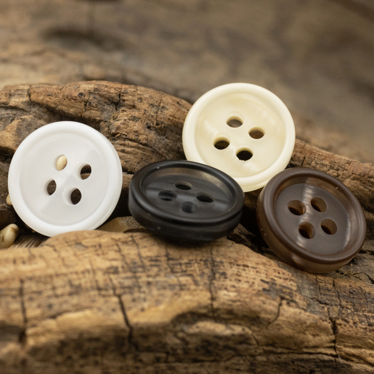 11.5mm Round Resin Buttons for White Business Shirts 40 Pack