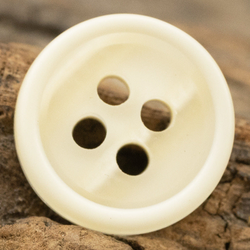 11.5mm Round Resin Buttons for White Business Shirts 40 Pack