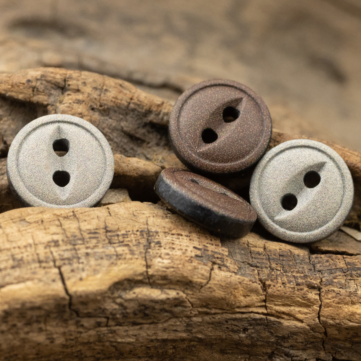10/11.5mm Starry Gray Fish-Eye Resin Color-Printed Buttons 40pcs