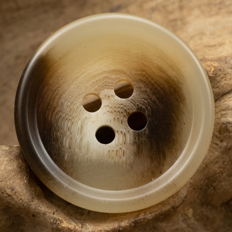 15-30MM Brown Four-Hole Resin Buttons for Casual Pants 40 Pack