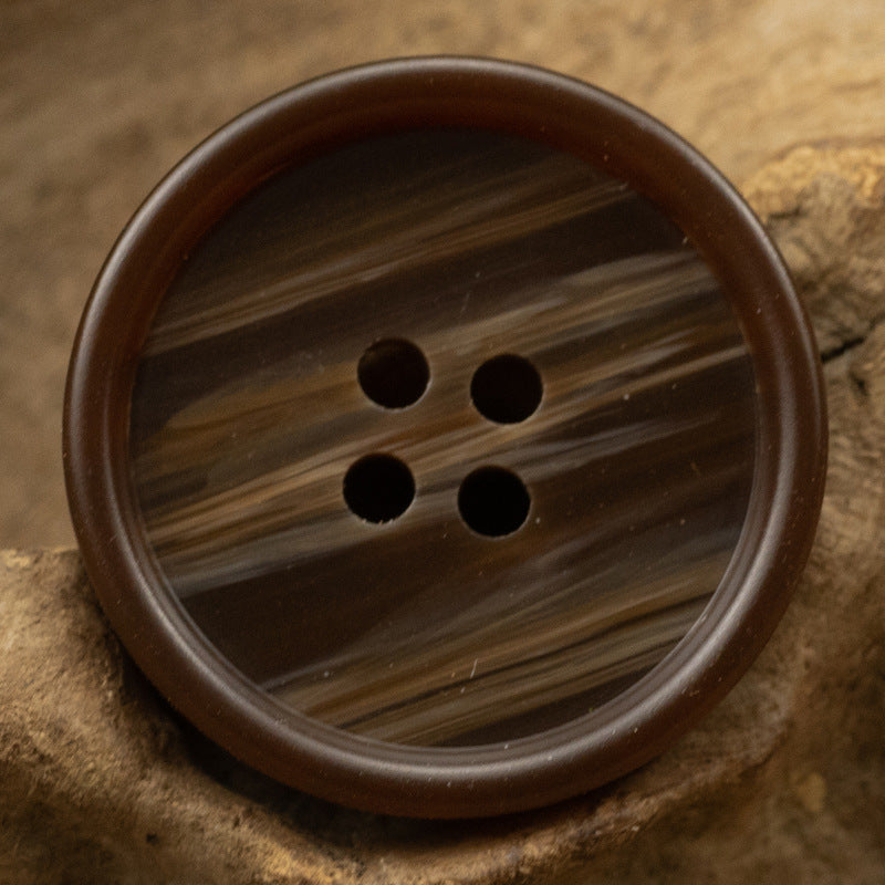 Gray Black Wood Grain Resin Buttons for Casual Pants 50 Pack