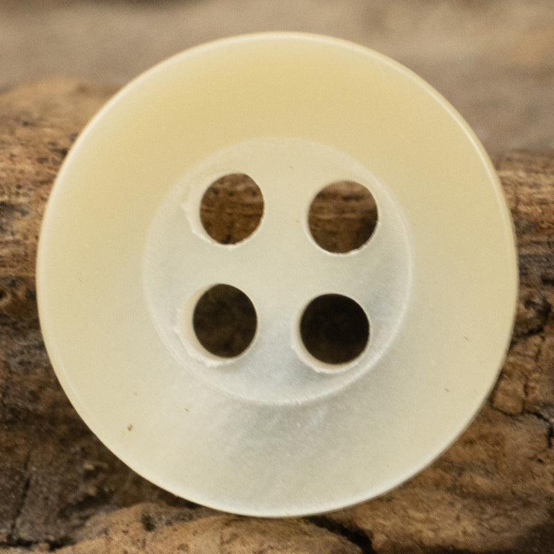 11.5MM White Light Yellow Resin Buttons for Men's Formal Shirts 40 Pack