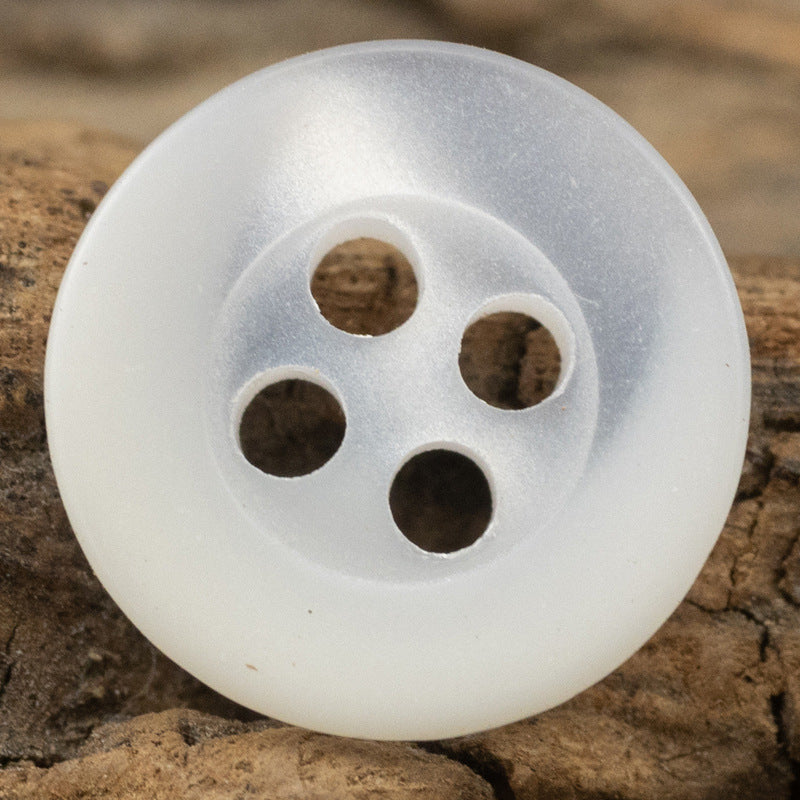 11.5MM White Light Yellow Resin Buttons for Men's Formal Shirts 40 Pack