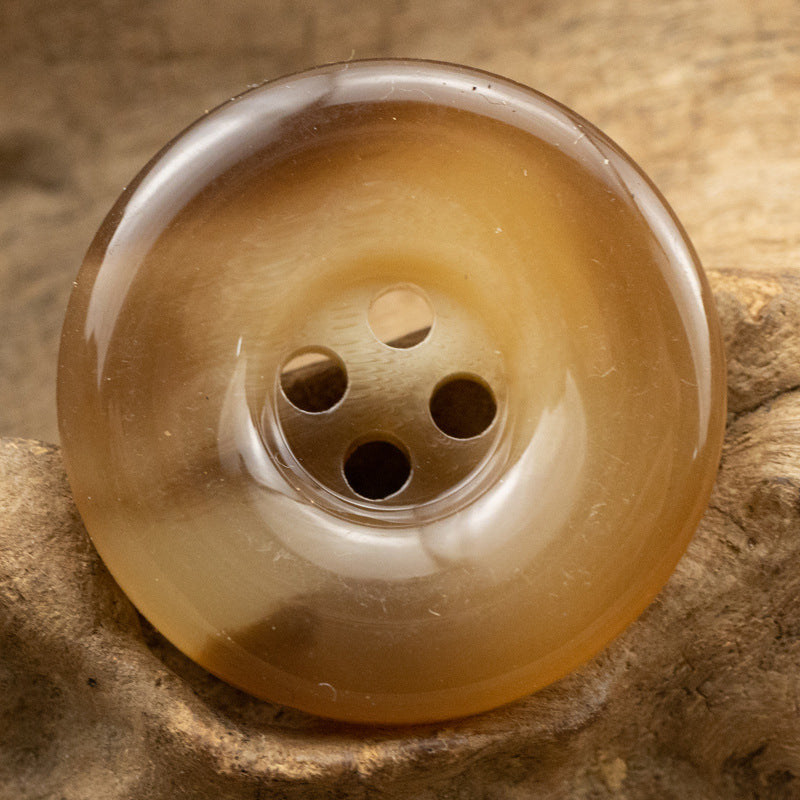 Shiny Coffee Resin Four-Hole Buttons for Knit Sweaters 30PCS Light Coffee