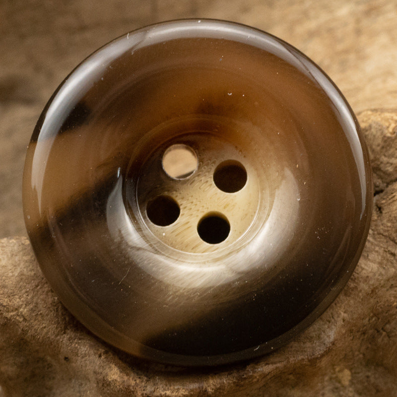 Shiny Coffee Resin Four-Hole Buttons for Knit Sweaters 30PCS Deep Coffee