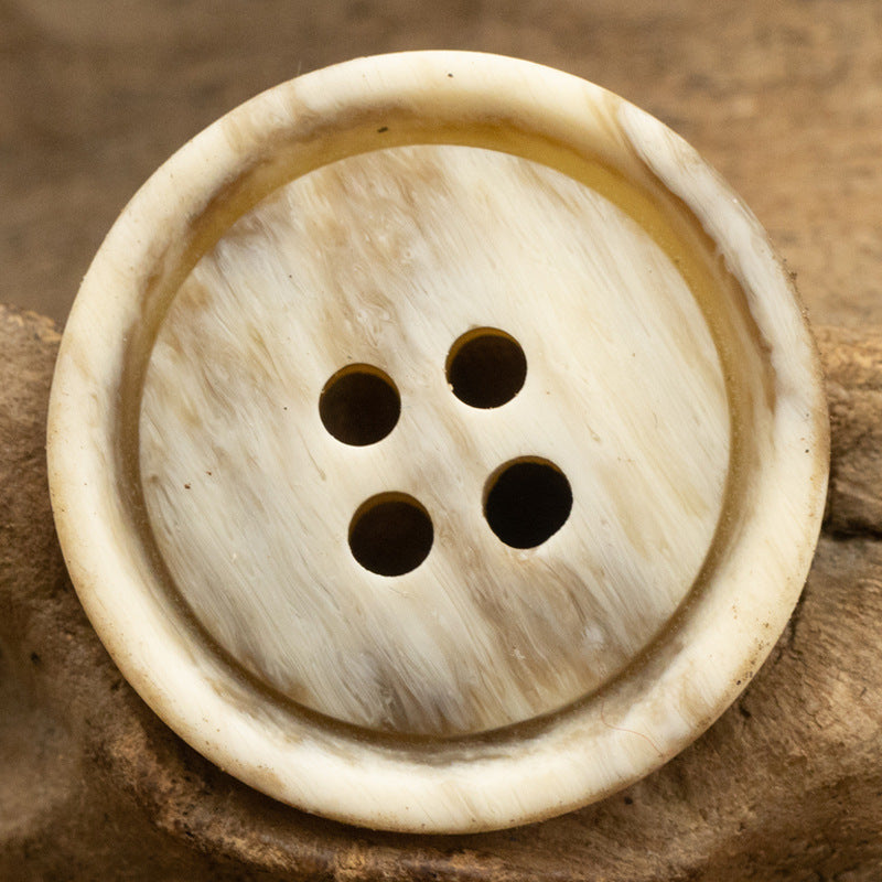 15-25mm Retro Distressed Wood Grain Round 4 Hole Resin Buttons 30 Pack