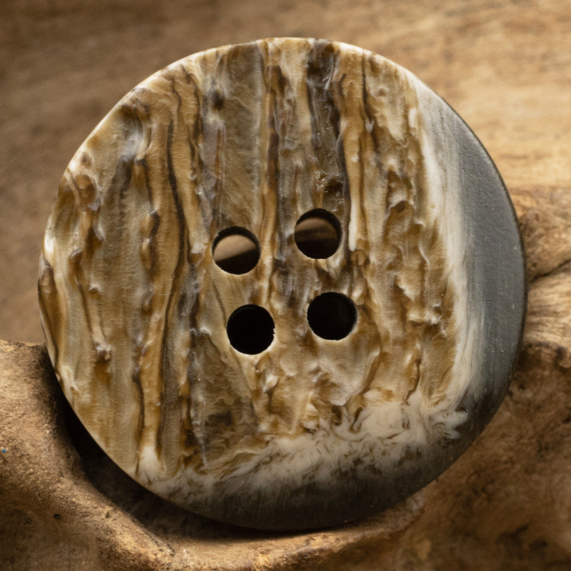 Irregular Resin Buttons with Imitated Tree Bark Texture,20pcs Coffee