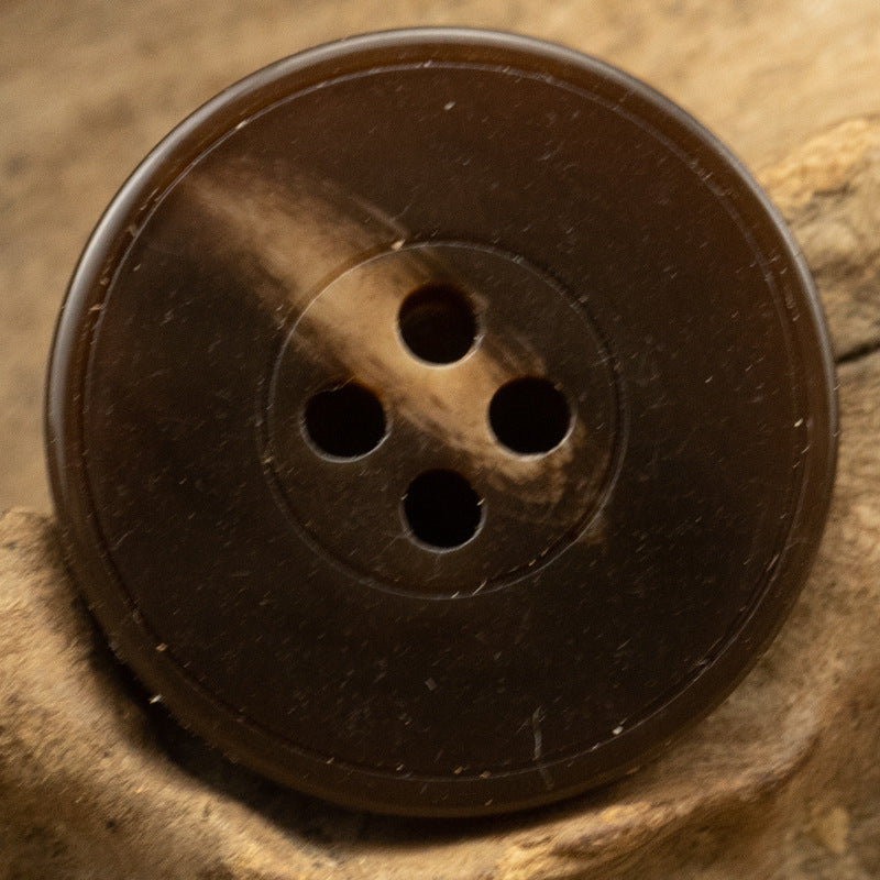 Imitation Yellow Cattle Horn Camel Color Coat Resin Buttons 20pcs Dark Coffee