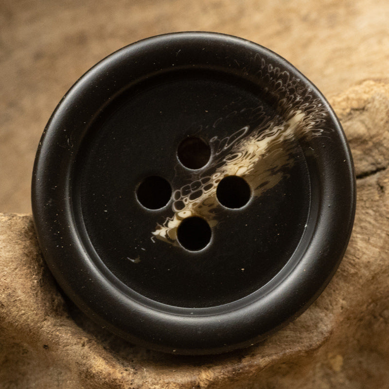 15-30mm Round Four-Hole Black and Brown Resin Buttons 10pcs Brown