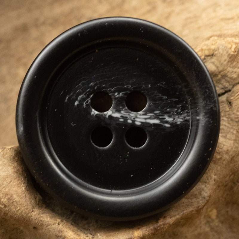 15-30mm Round Four-Hole Black and Brown Resin Buttons 10pcs Black