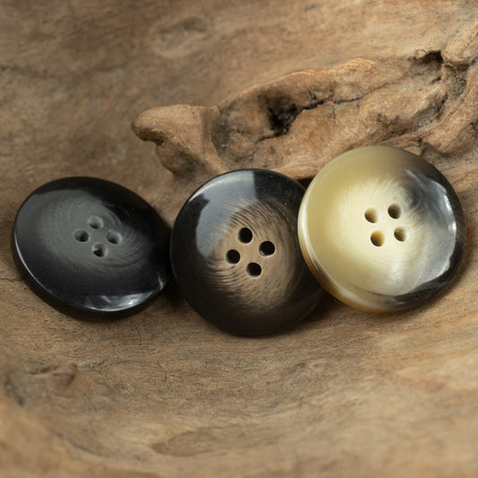 15-30mm Coffee-Colored Resin Buttons for Casual Trousers 30pcs