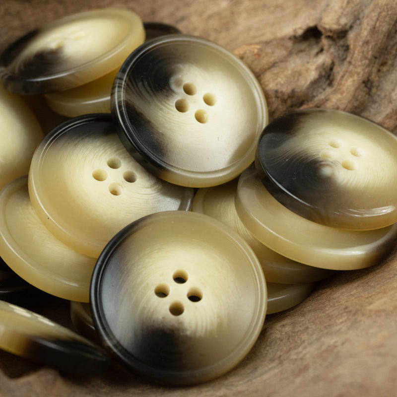15-30mm Coffee-Colored Resin Buttons for Casual Trousers 30pcs Khaki