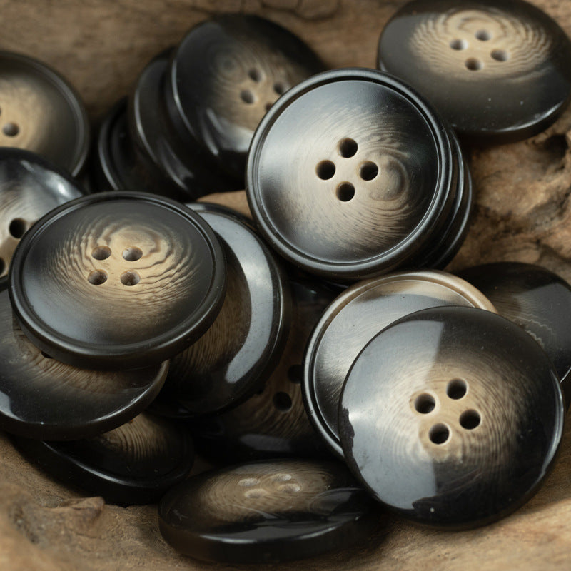 15-30mm Coffee-Colored Resin Buttons for Casual Trousers 30pcs Brown