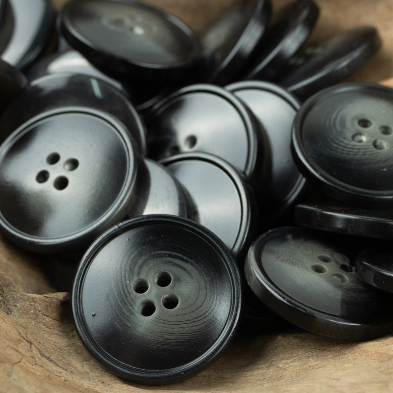 15-30mm Coffee-Colored Resin Buttons for Casual Trousers 30pcs Black