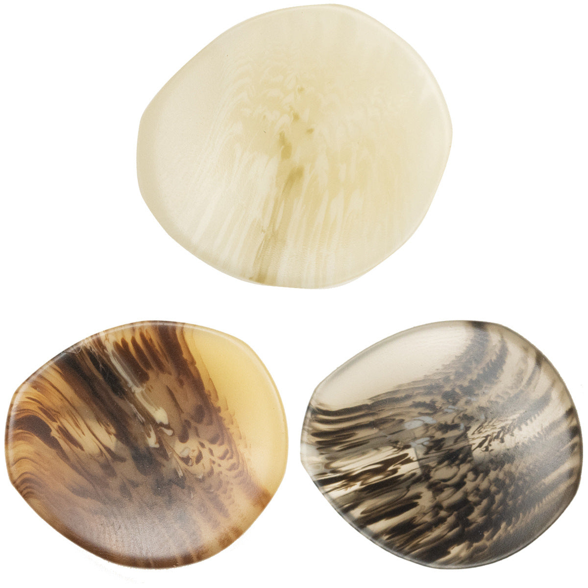 25-30mm Irregular Bowl-Shaped Coffee Resin Coat Buttons 50pcs