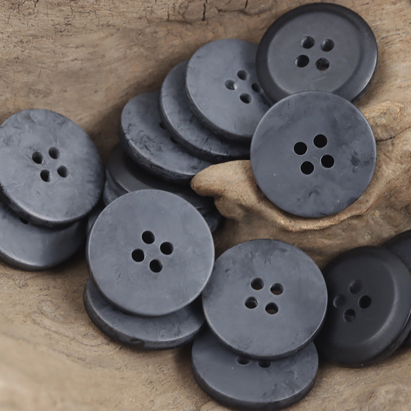 15-28mm Matte Beige Black Gray Marble Texture Resin Buttons 30pcs Black