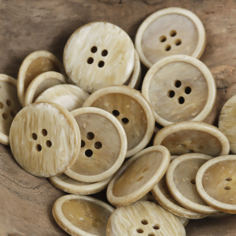 Wood Chip Texture 4 Hole Resin Button for Casual Pants 40 Pack